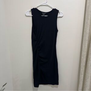 Club Monaco Black Ruched Sleeveless Sheath Dress S Small